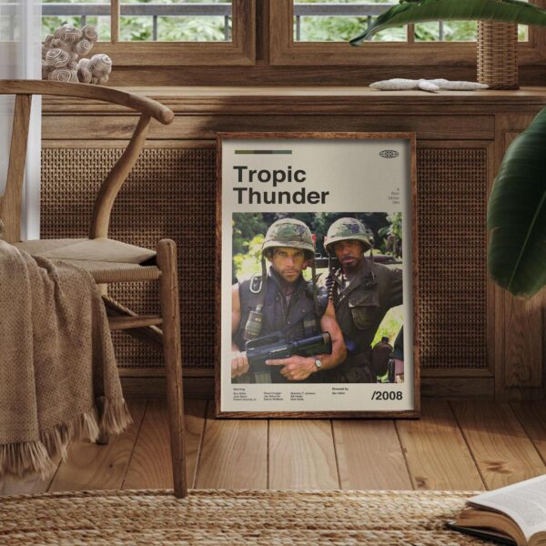 Tropic Thunder mid-century poster retro artwork