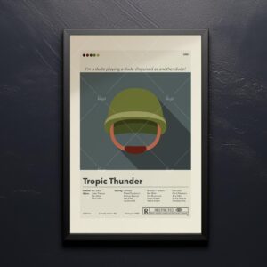 Mid-century modern Tropic Thunder movie poster wall art