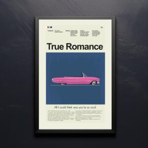 Mid-century modern True Romance movie poster with classic vintage design