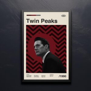 Large mid-century modern poster of the Twin Peaks movie
