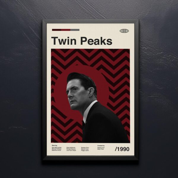 Large mid-century modern poster of the Twin Peaks movie