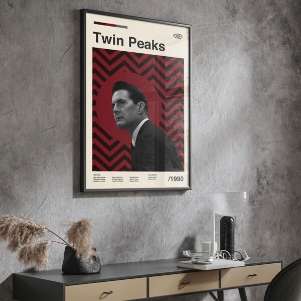Large mid-century modern poster of the Twin Peaks movie