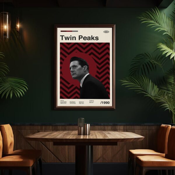 Large mid-century modern poster of the Twin Peaks movie