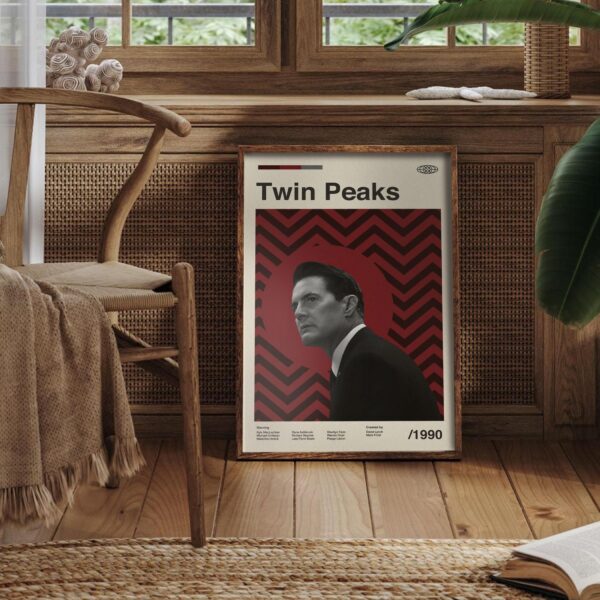 Large mid-century modern poster of the Twin Peaks movie