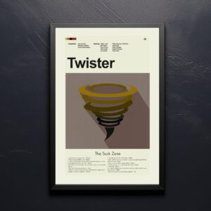 Mid-century modern Twister movie poster with vintage style design