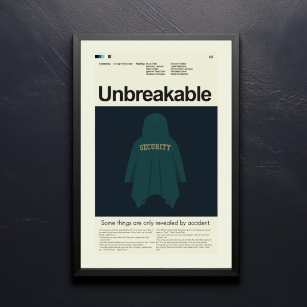 Mid-century modern poster of a house from the movie Unbreakable