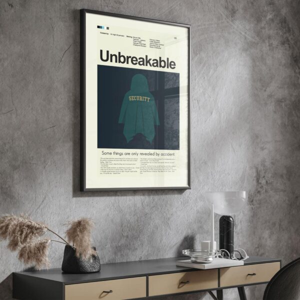 Mid-century modern poster of a house from the movie Unbreakable