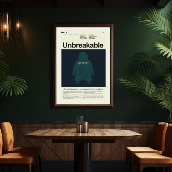 Mid-century modern poster of a house from the movie Unbreakable