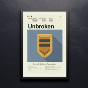 Mid-century modern poster of a house from the Unbroken movie