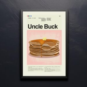 Mid-century modern Uncle Buck movie poster with 20th century design style