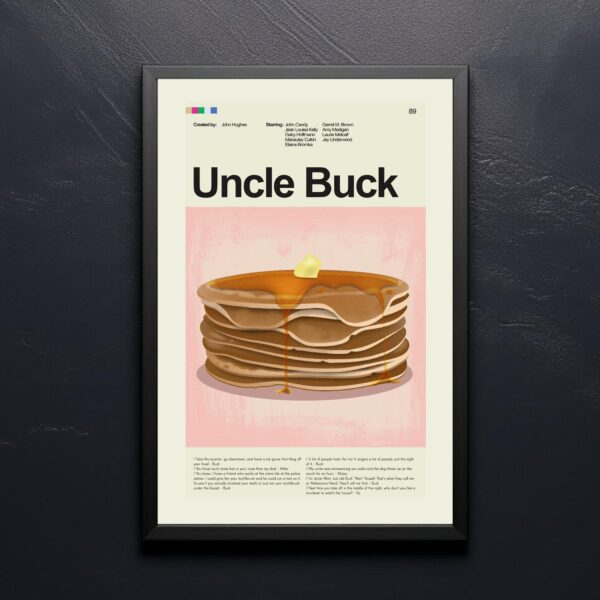 Mid-century modern Uncle Buck movie poster with 20th century design style