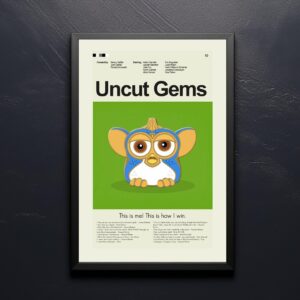 Mid-century modern Uncut Gems movie poster art with retro design elements