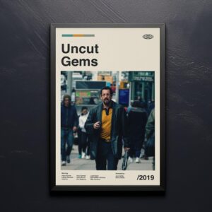 Uncut Gems movie poster - mid-century poster art