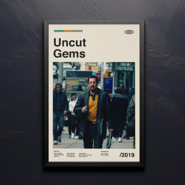 Uncut Gems movie poster - mid-century poster art