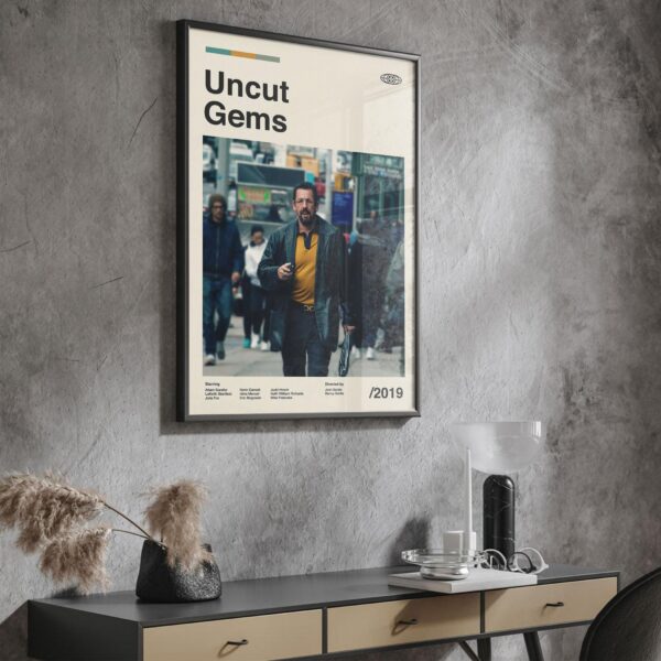 Uncut Gems movie poster - mid-century poster art