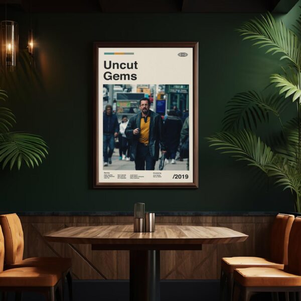 Uncut Gems movie poster - mid-century poster art