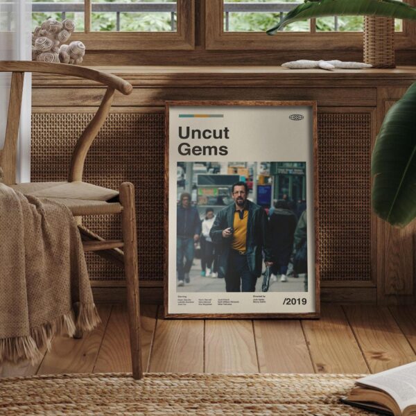 Uncut Gems movie poster - mid-century poster art