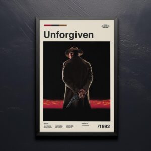 Unforgiven movie poster mid-century style retro artwork