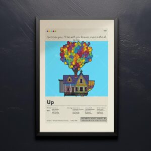 Mid-century modern style Up movie poster with retro design elements