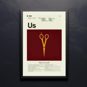 Mid-century modern US movie poster art with vintage design elements