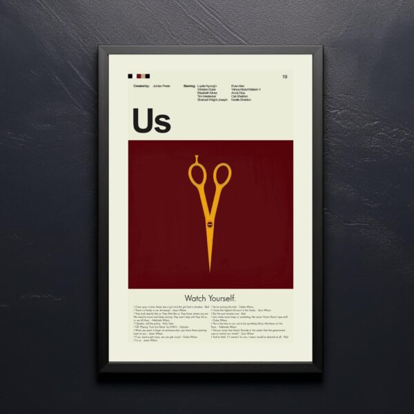 Mid-century modern US movie poster art with vintage design elements
