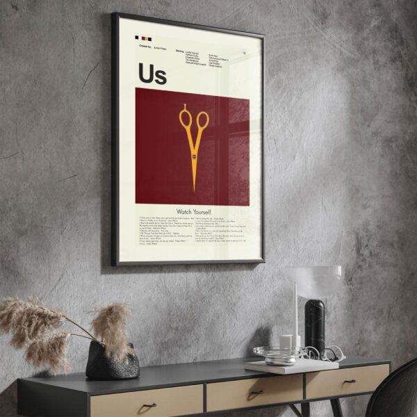 Mid-century modern US movie poster art with vintage design elements