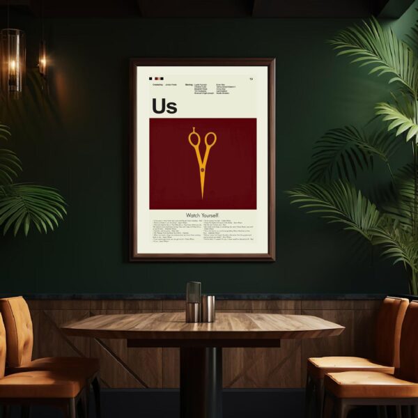 Mid-century modern US movie poster art with vintage design elements