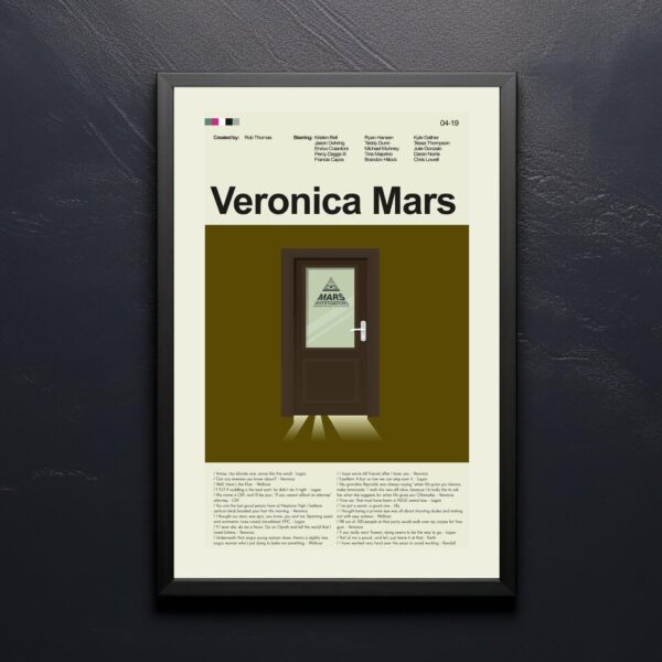 Mid-century modern Veronica Mars movie poster with retro design elements