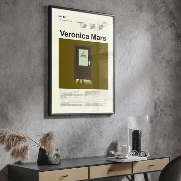 Mid-century modern Veronica Mars movie poster with retro design elements