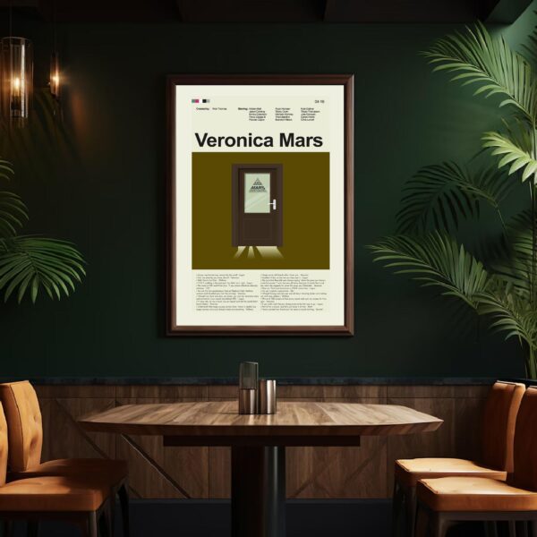 Mid-century modern Veronica Mars movie poster with retro design elements