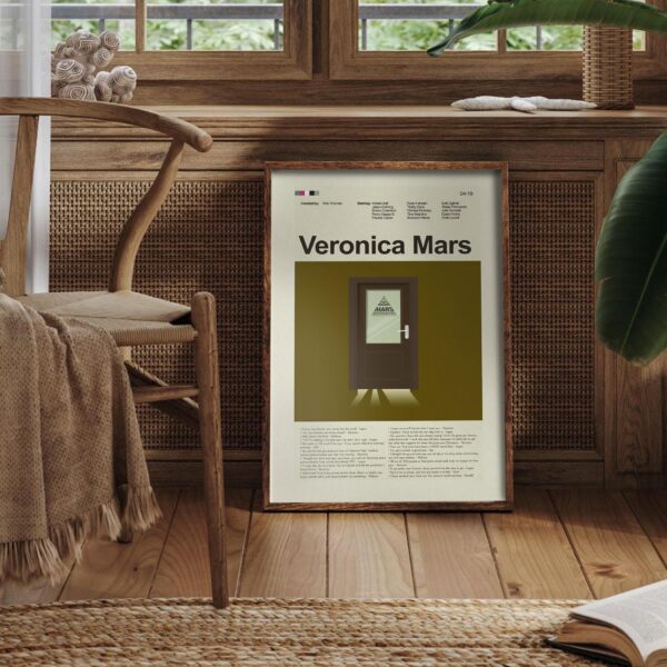 Mid-century modern Veronica Mars movie poster with retro design elements