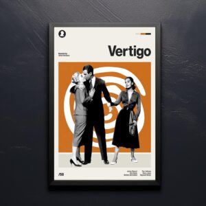 Vertigo movie poster - mid-century artwork retro print