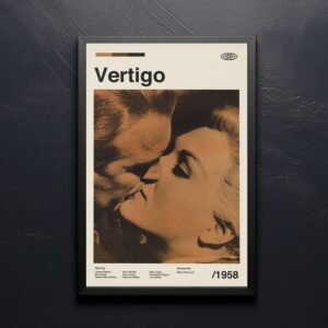Vintage mid-century modern Vertigo movie poster design