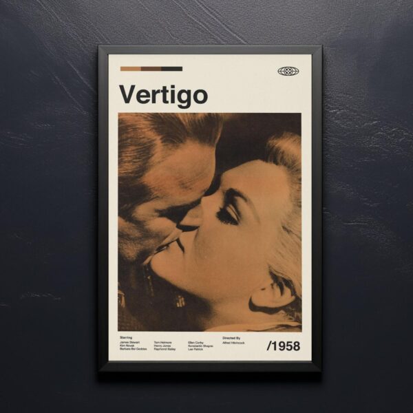 Vintage mid-century modern Vertigo movie poster design