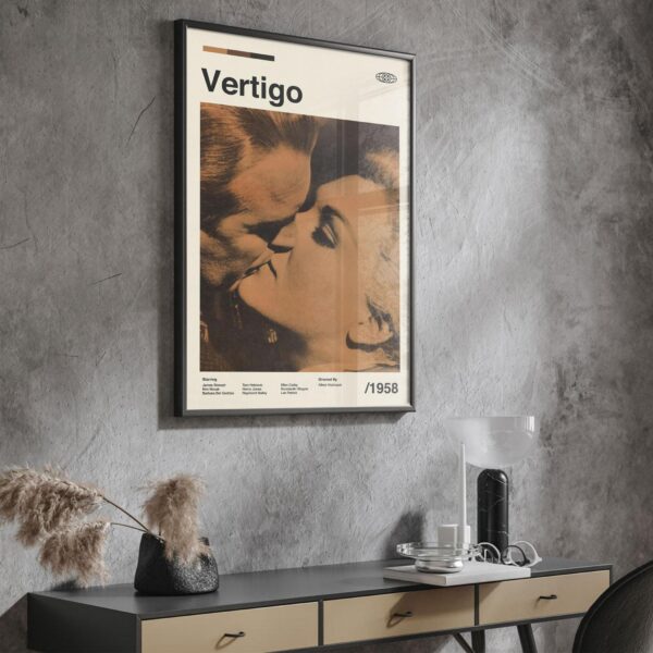 Vintage mid-century modern Vertigo movie poster design