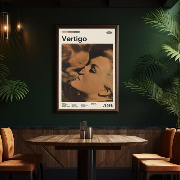 Vintage mid-century modern Vertigo movie poster design