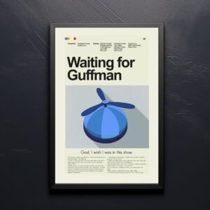 Waiting for Guffman movie poster with mid-century modern furniture design