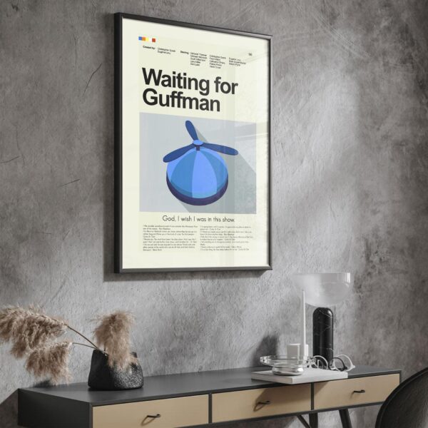 Waiting for Guffman movie poster with mid-century modern furniture design