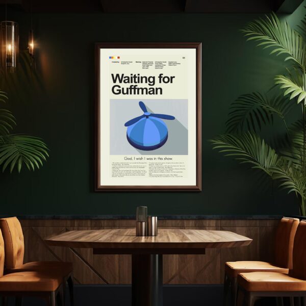 Waiting for Guffman movie poster with mid-century modern furniture design