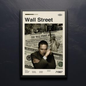 Mid-century modern styled Wall Street movie poster with retro design