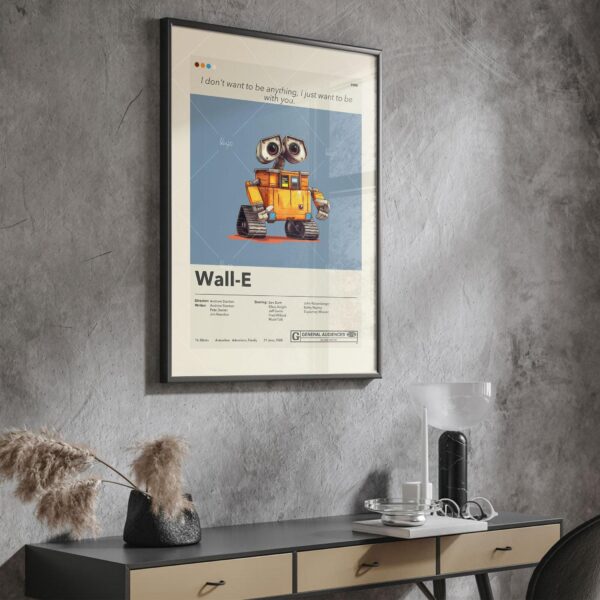 Vintage WALL·E movie poster with 20th century mid-century modern art style