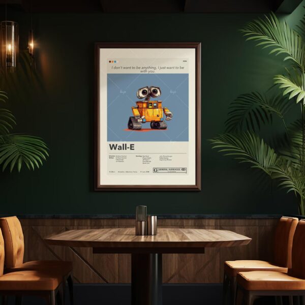 Vintage WALL·E movie poster with 20th century mid-century modern art style