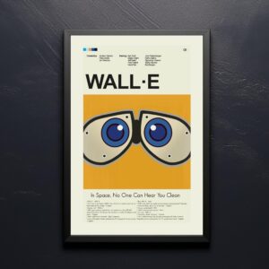 Mid-century modern WALL·E movie poster with minimalist vintage design