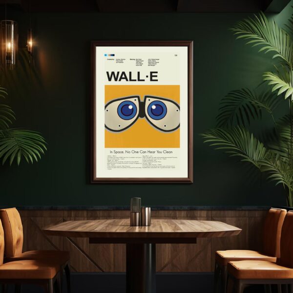 Mid-century modern WALL·E movie poster with minimalist vintage design