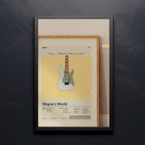Wayne's World movie poster styled as mid-century modern furniture art