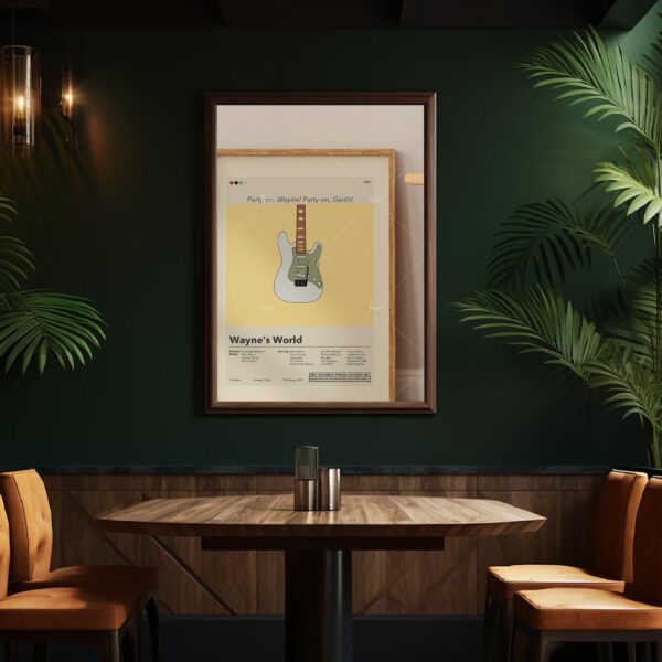 Wayne's World movie poster styled as mid-century modern furniture art