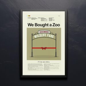 Mid-century modern style We Bought a Zoo movie poster art print