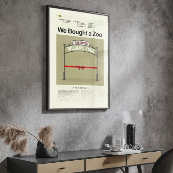 Mid-century modern style We Bought a Zoo movie poster art print