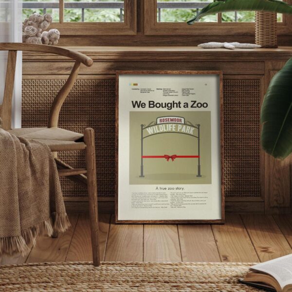 Mid-century modern style We Bought a Zoo movie poster art print