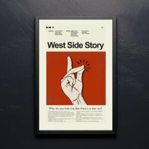 Mid-century modern West Side Story movie poster design with vintage style